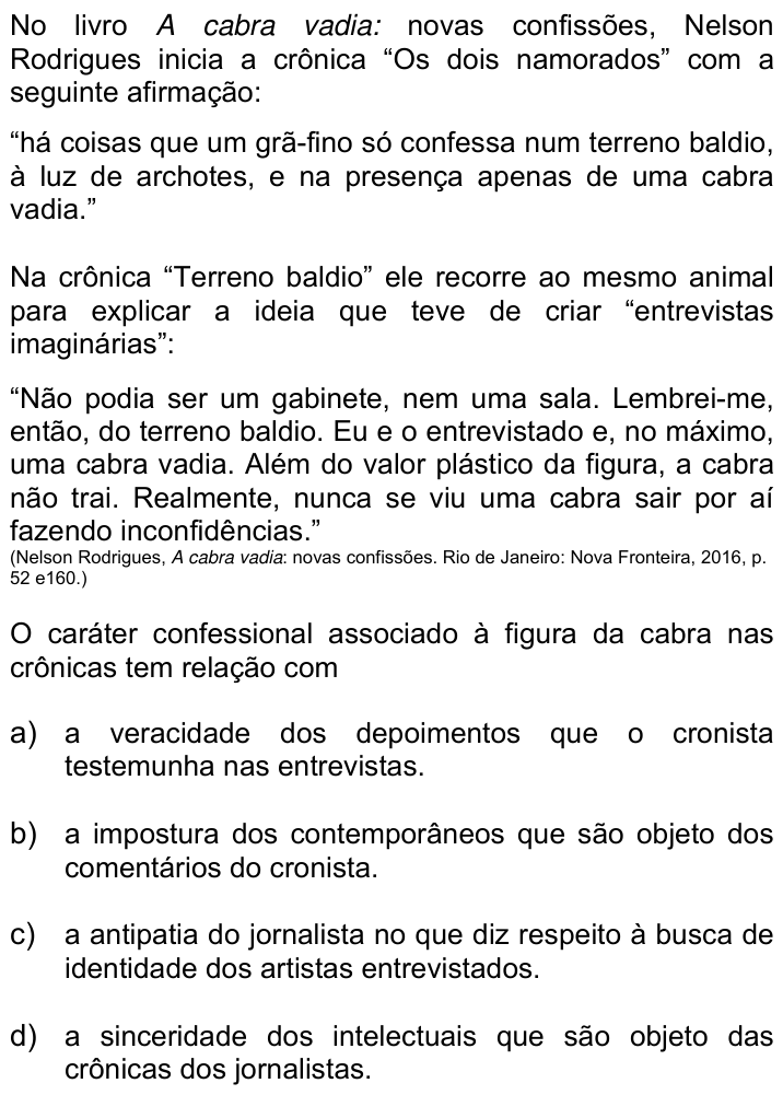 Questão 62 no caderno Q da UNICAMP 2020
