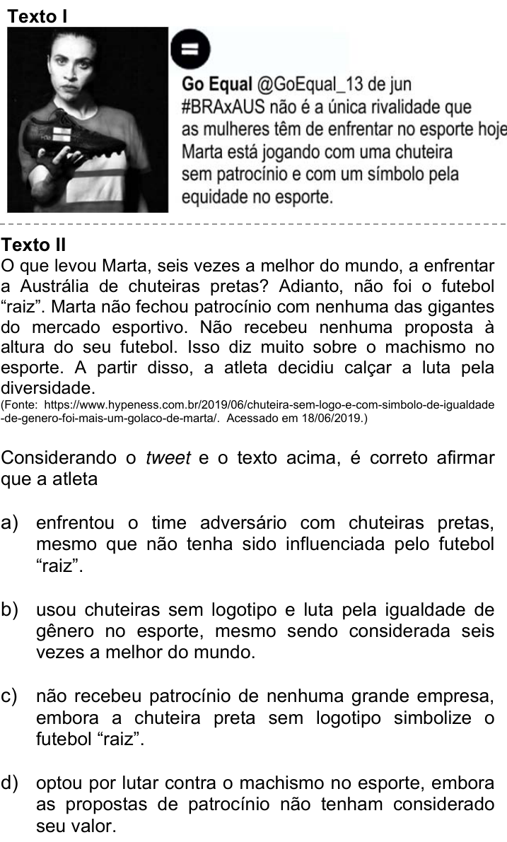 Questão 67 no caderno Q da UNICAMP 2020