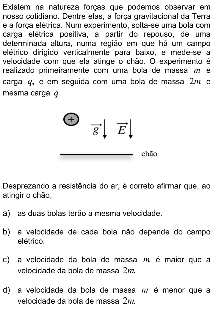 Questão 76 no caderno Q da UNICAMP 2020