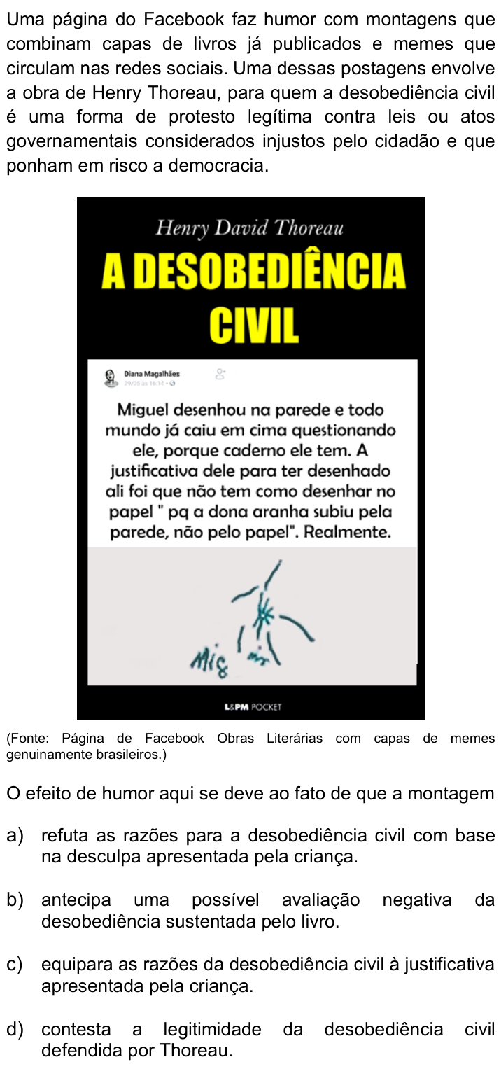 Questão 6 no caderno Q da UNICAMP 2019