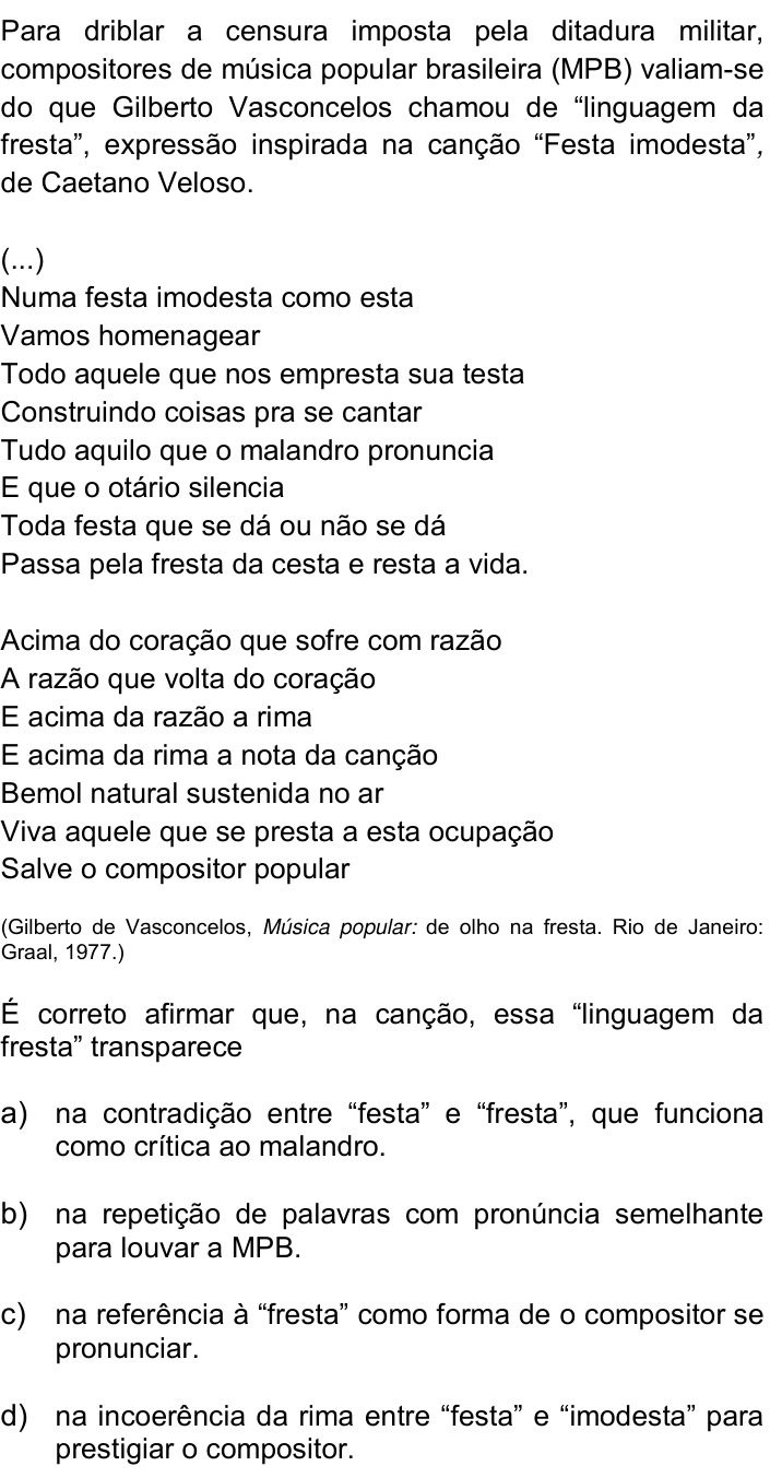 Questão 7 no caderno Q da UNICAMP 2019