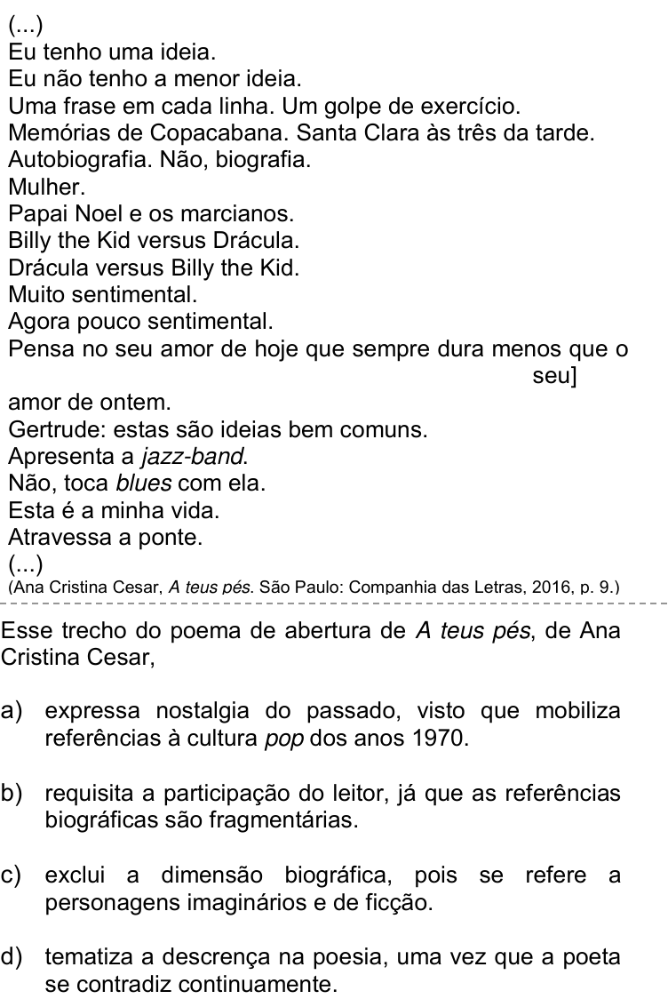 Questão 10 no caderno Q da UNICAMP 2019