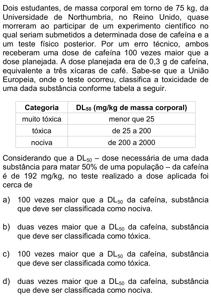 Questão 18 no caderno Q da UNICAMP 2019