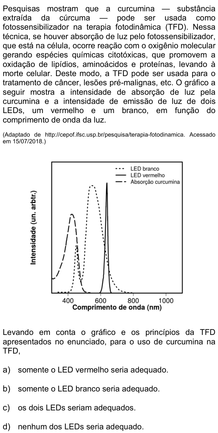 Questão 25 no caderno Q da UNICAMP 2019