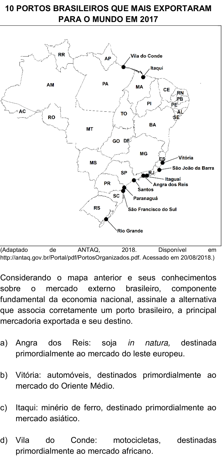 Questão 26 no caderno Q da UNICAMP 2019