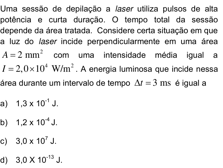 Questão 43 no caderno Q da UNICAMP 2019