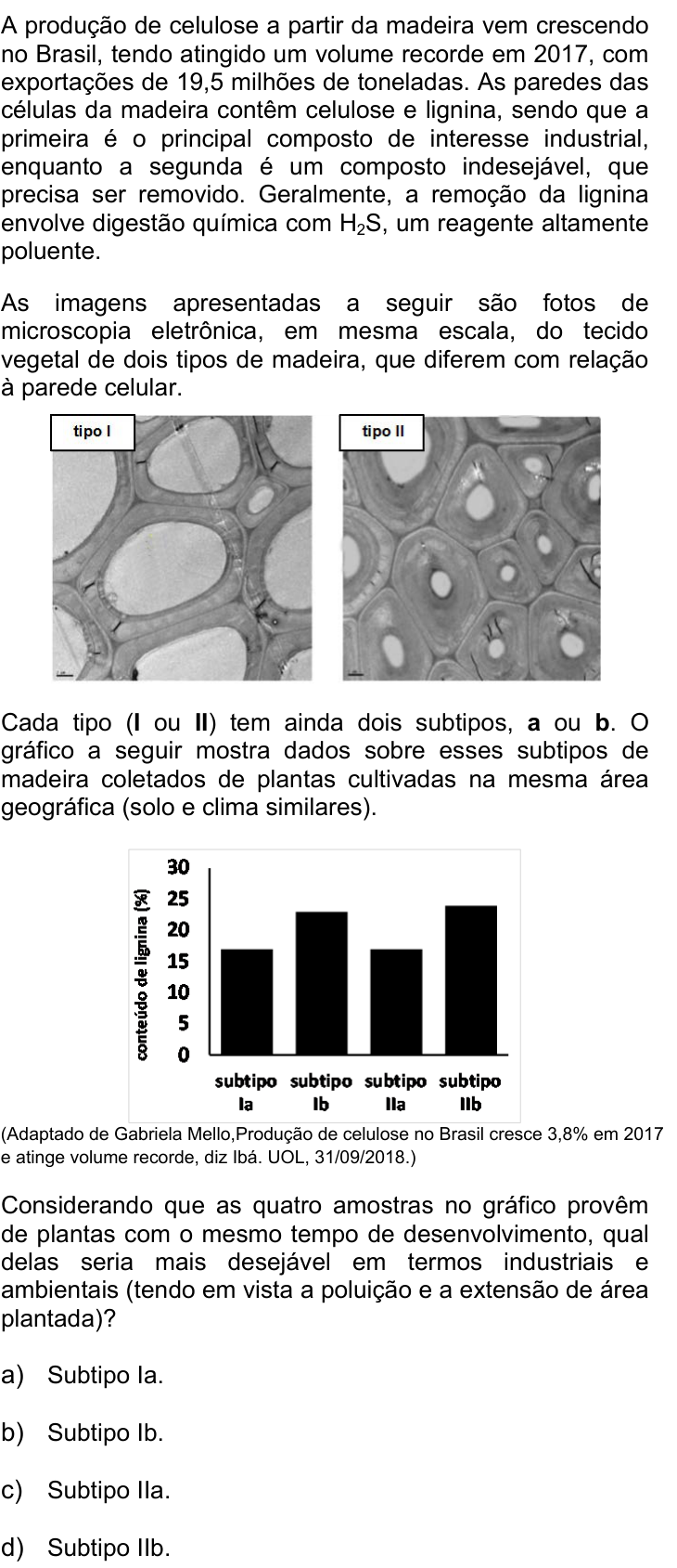Questão 53 no caderno Q da UNICAMP 2019
