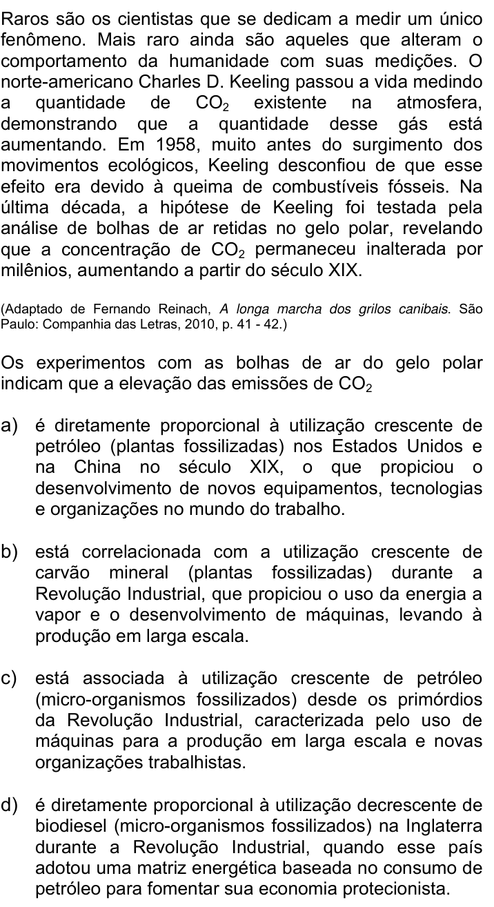 Questão 56 no caderno Q da UNICAMP 2019