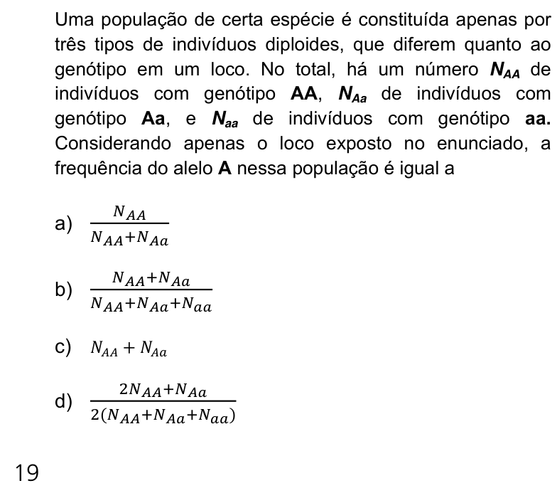 Questão 58 no caderno Q da UNICAMP 2019