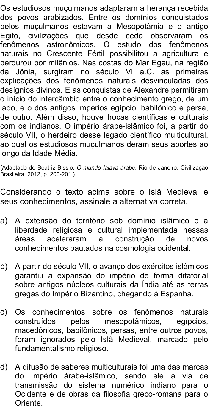 Questão 72 no caderno Q da UNICAMP 2019
