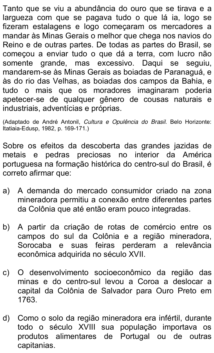 Questão 76 no caderno Q da UNICAMP 2019