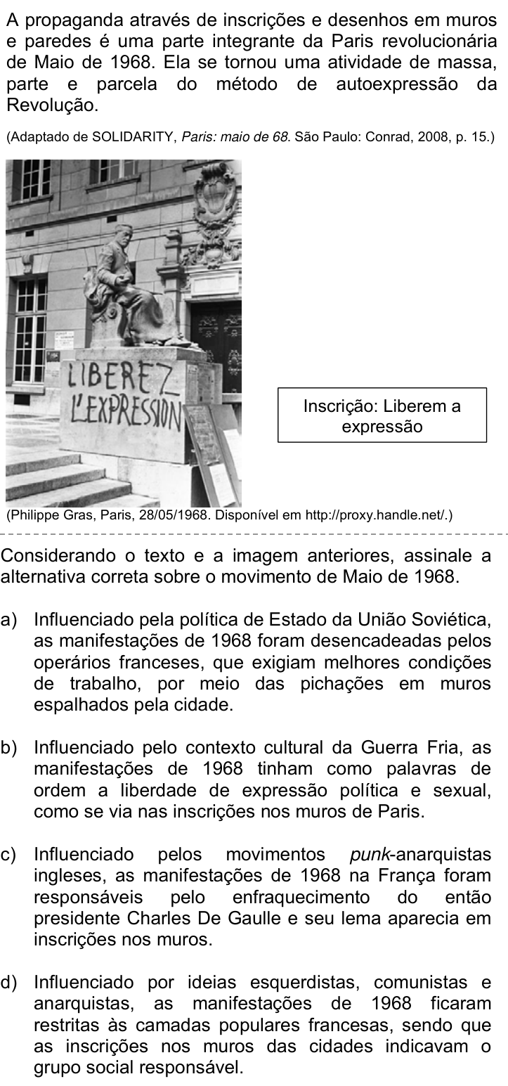 Questão 79 no caderno Q da UNICAMP 2019