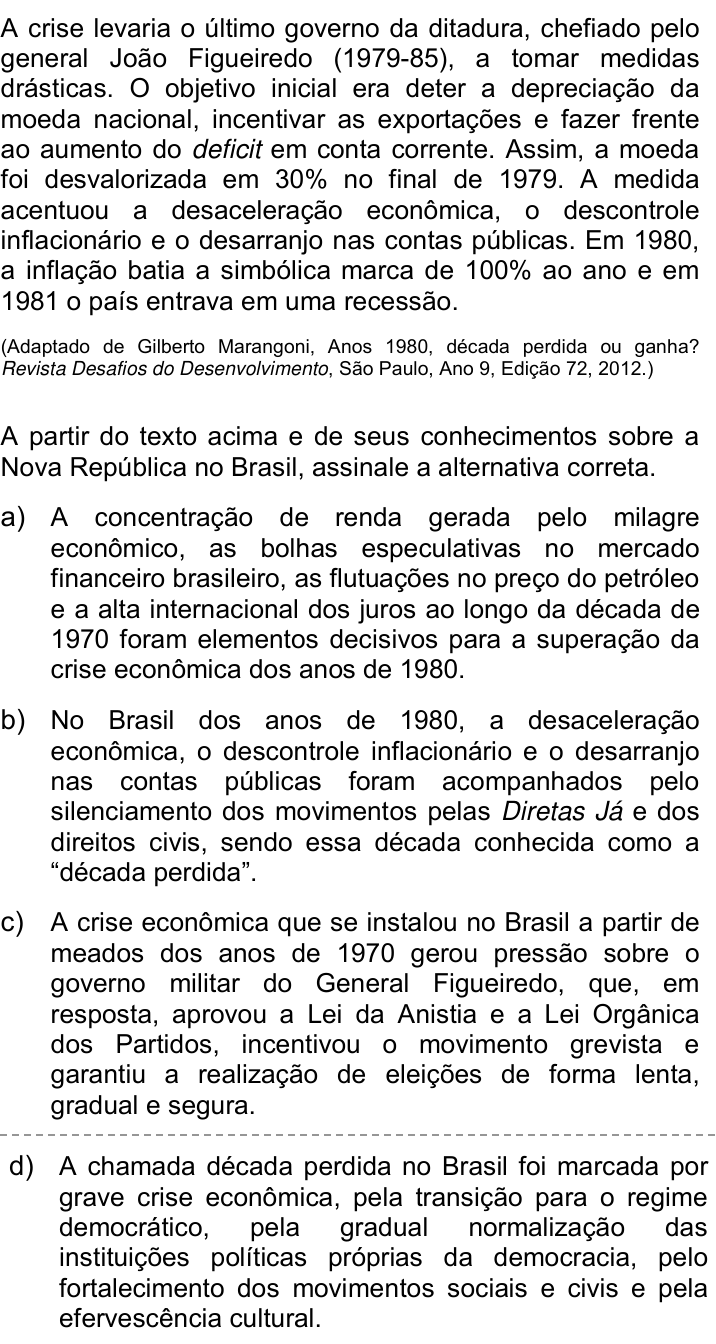 Questão 80 no caderno Q da UNICAMP 2019