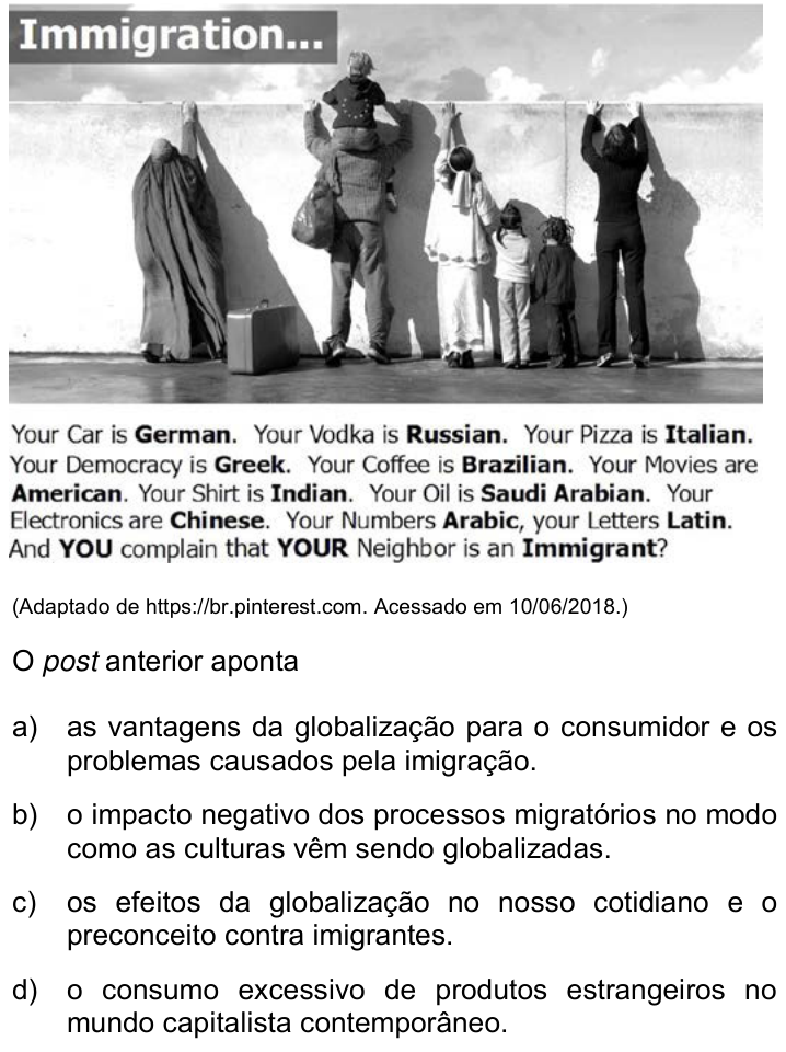 Questão 84 no caderno Q da UNICAMP 2019