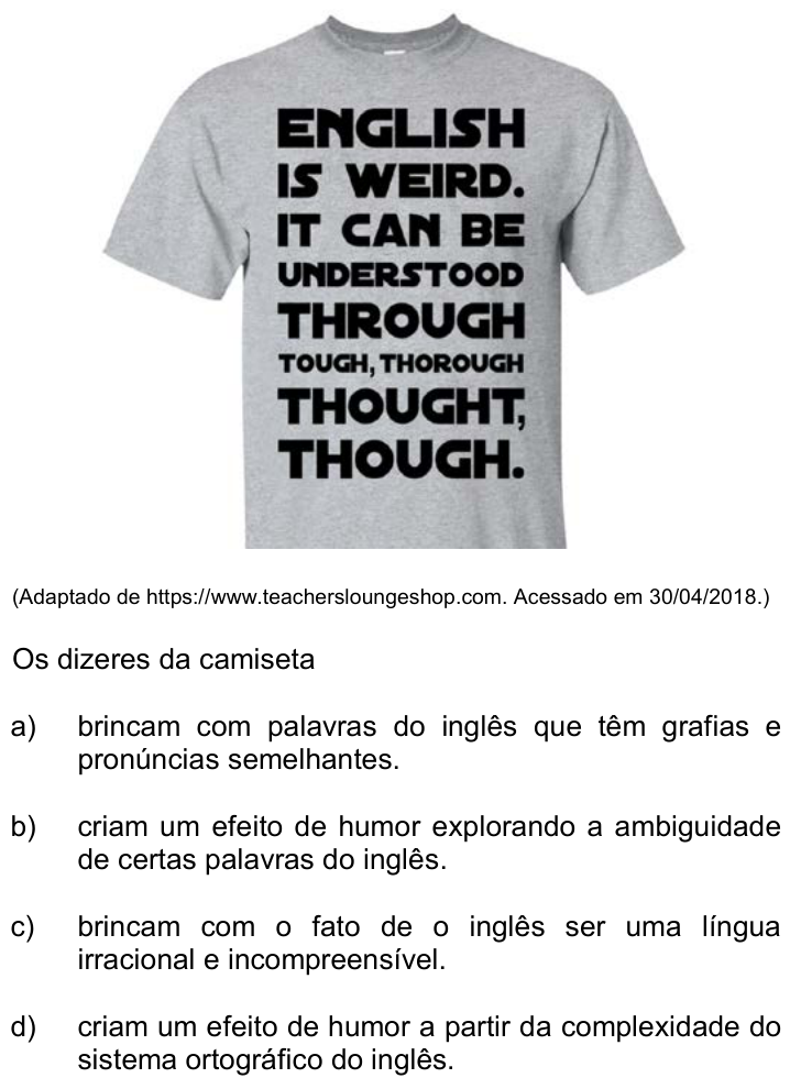 Questão 87 no caderno Q da UNICAMP 2019