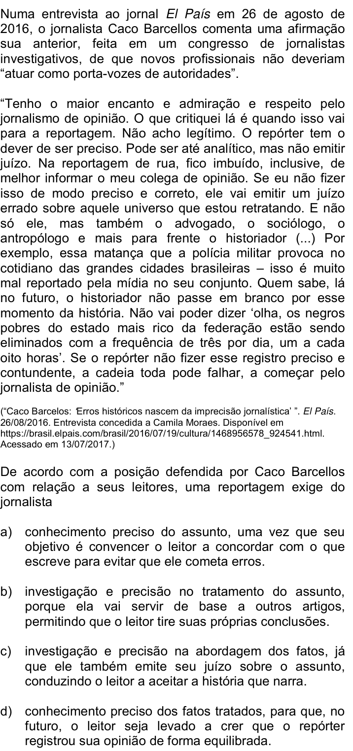 Questão 4 no caderno Q da UNICAMP 2018
