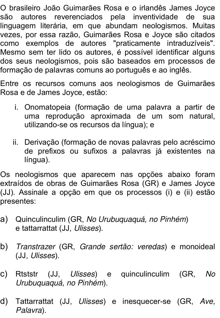 Questão 14 no caderno Q da UNICAMP 2018