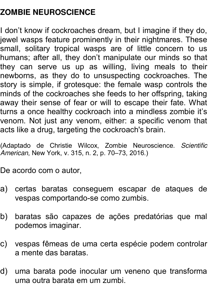 Questão 33 no caderno Q da UNICAMP 2018