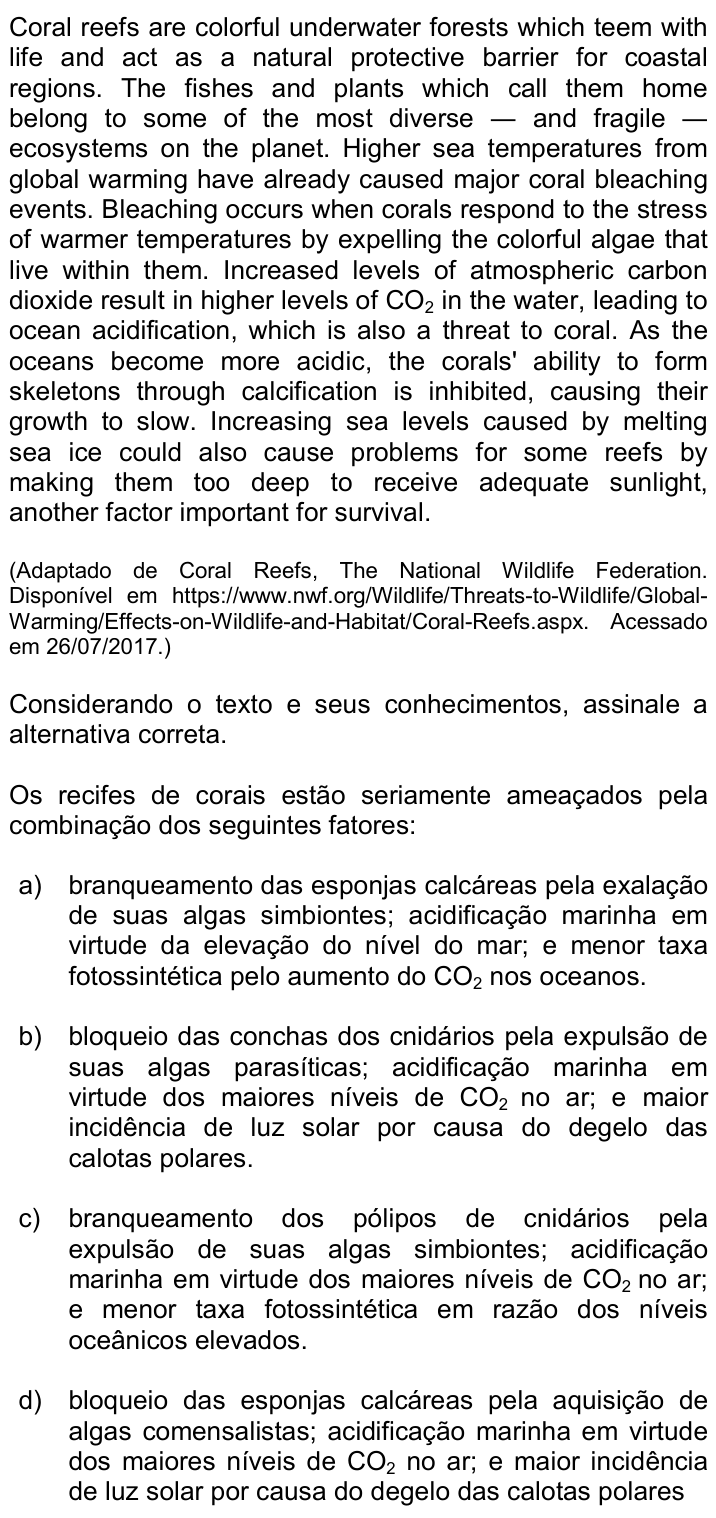 Questão 37 no caderno Q da UNICAMP 2018
