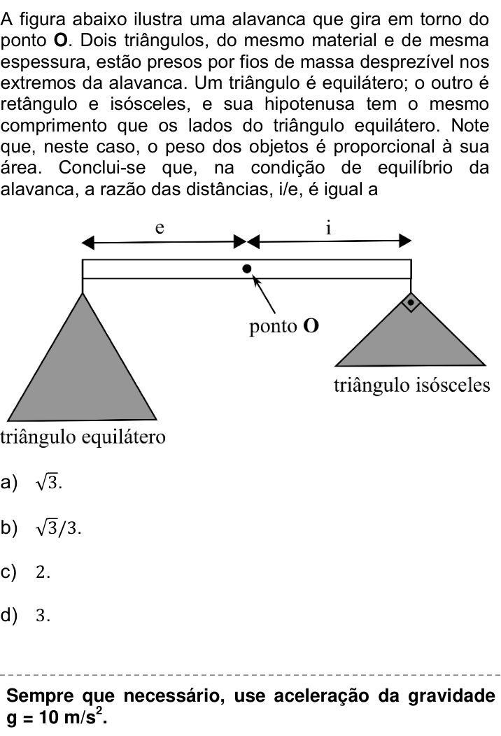 Questão 39 no caderno Q da UNICAMP 2018