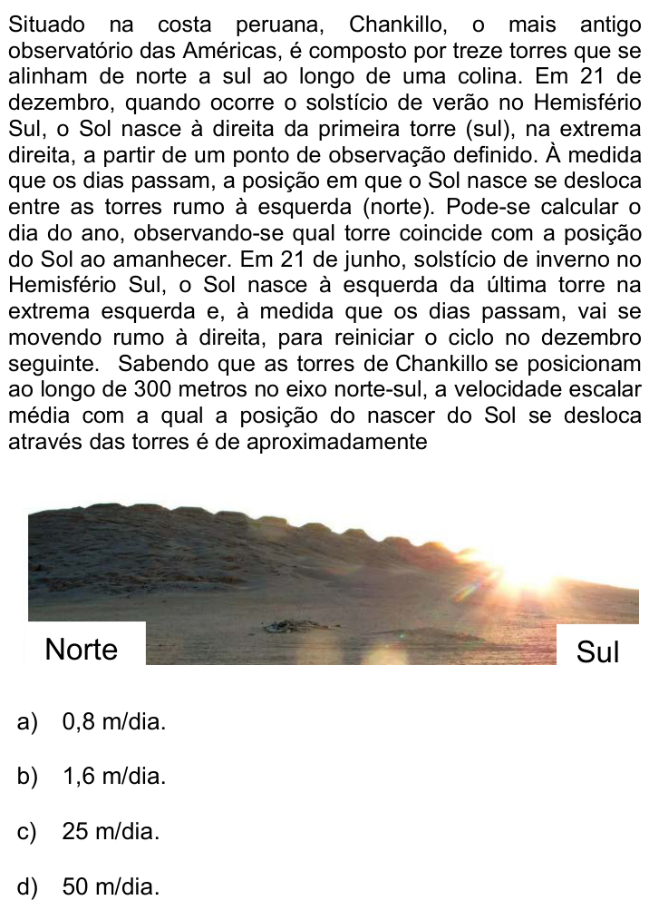 Questão 40 no caderno Q da UNICAMP 2018