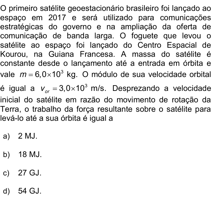 Questão 42 no caderno Q da UNICAMP 2018