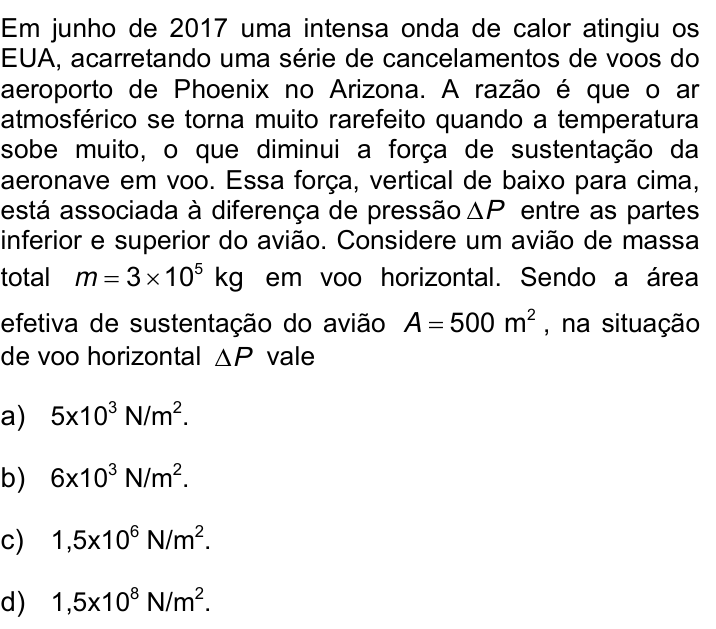 Questão 43 no caderno Q da UNICAMP 2018