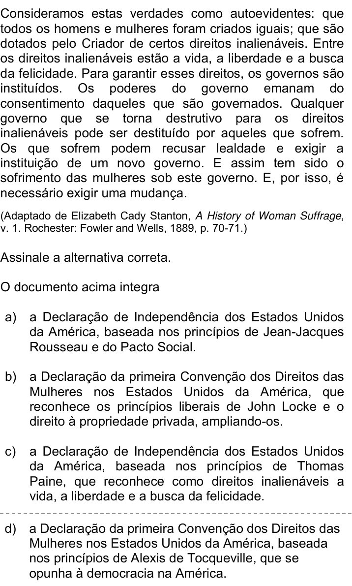 Questão 53 no caderno Q da UNICAMP 2018