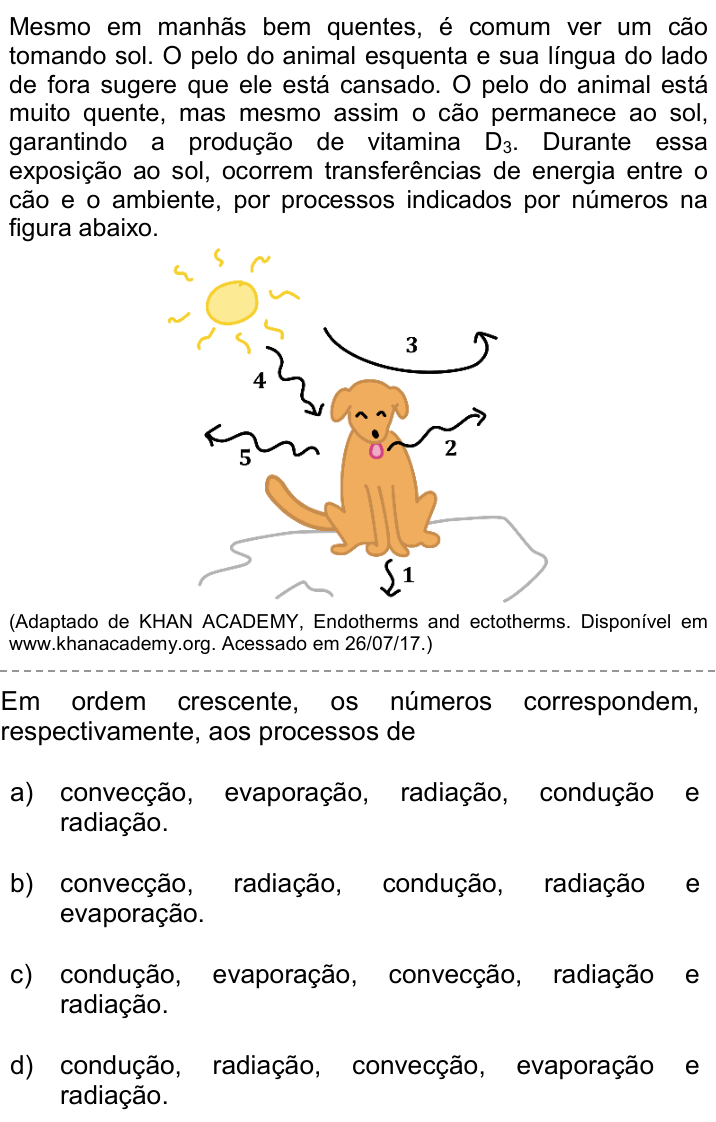 Questão 61 no caderno Q da UNICAMP 2018