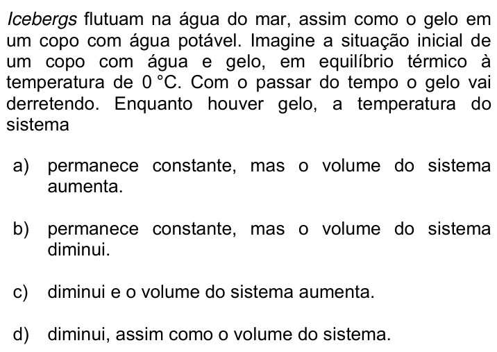Questão 63 no caderno Q da UNICAMP 2018