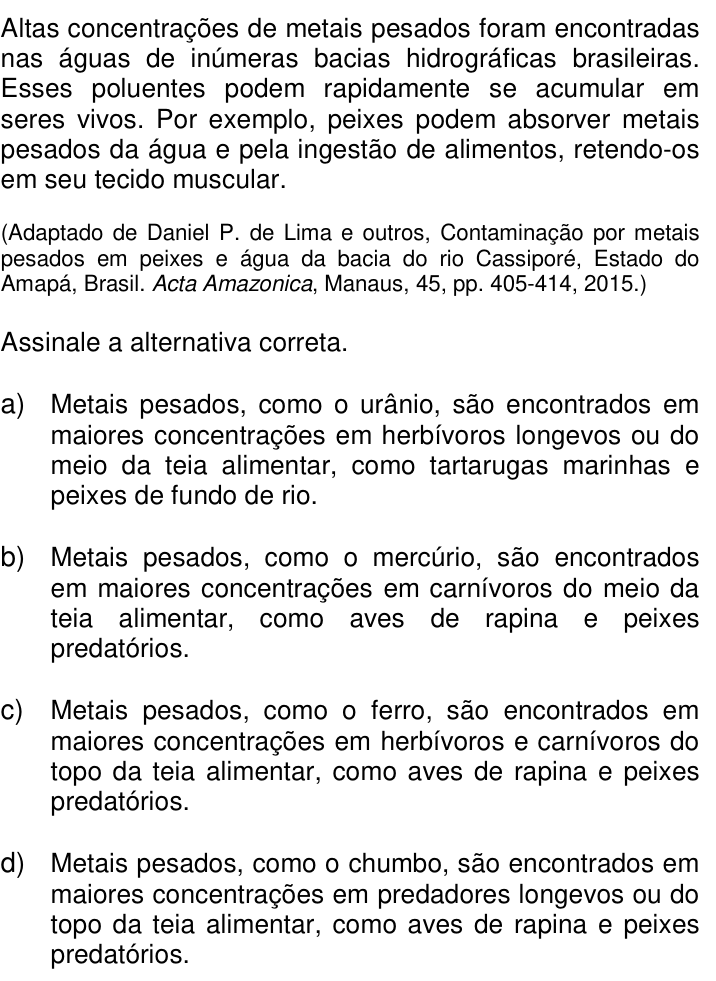 Questão 89 no caderno Q da UNICAMP 2018