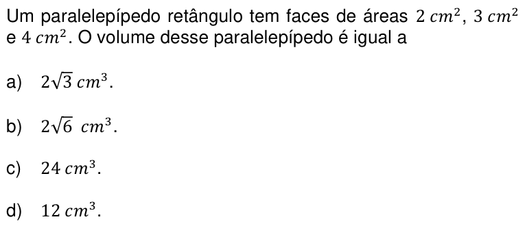 Questão 24 no caderno Q da UNICAMP 2017