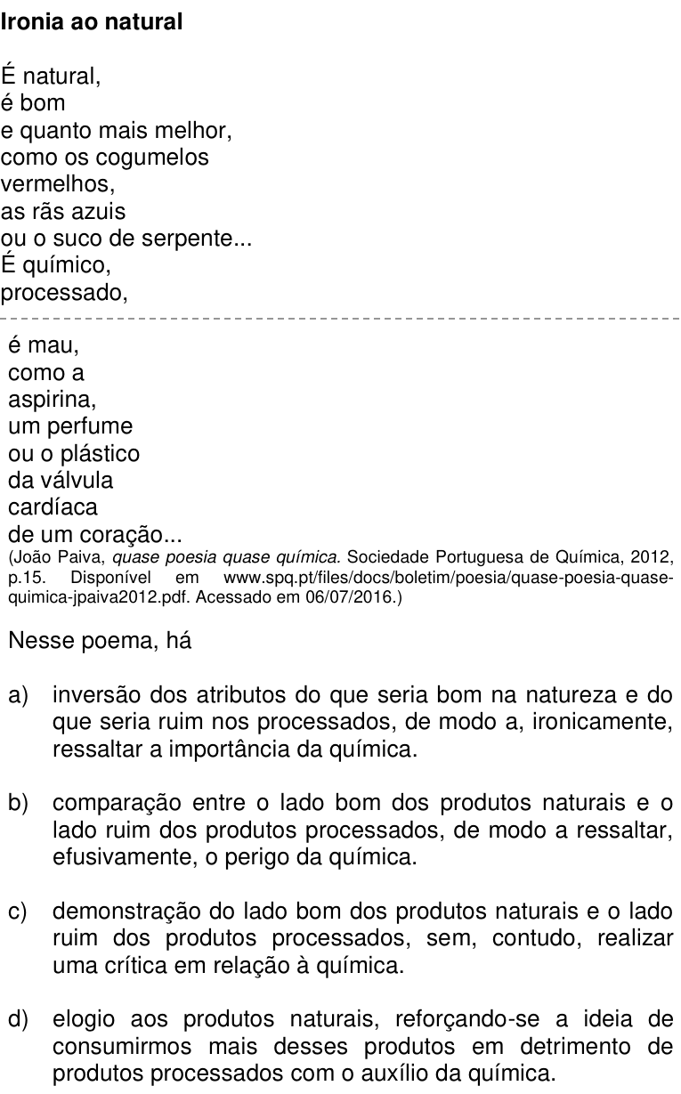 Questão 36 no caderno Q da UNICAMP 2017