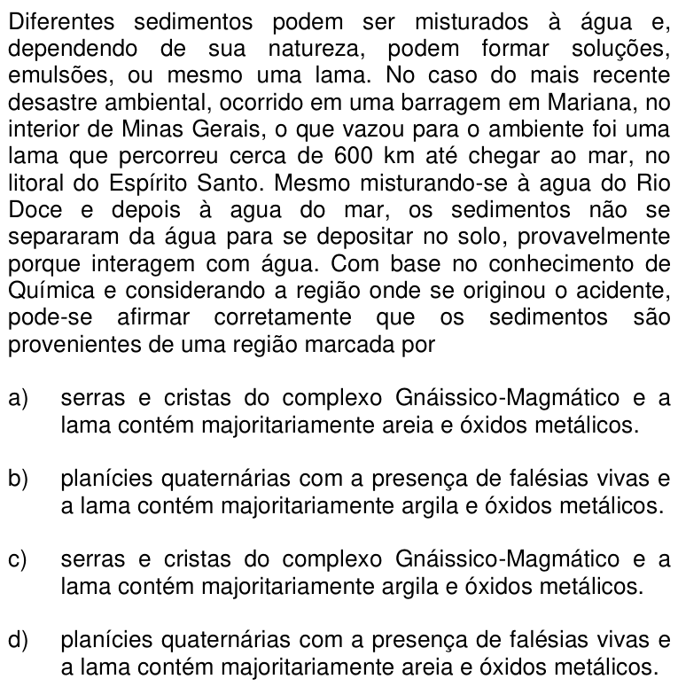 Questão 37 no caderno Q da UNICAMP 2017