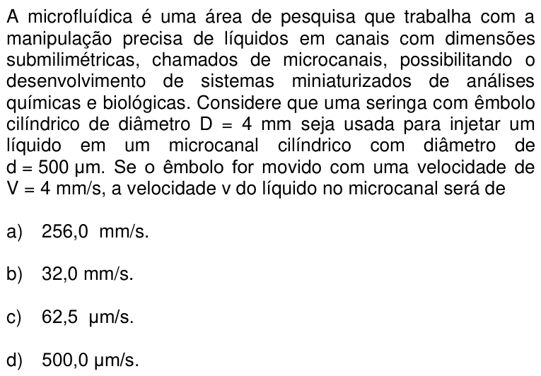 Questão 62 no caderno Q da UNICAMP 2017