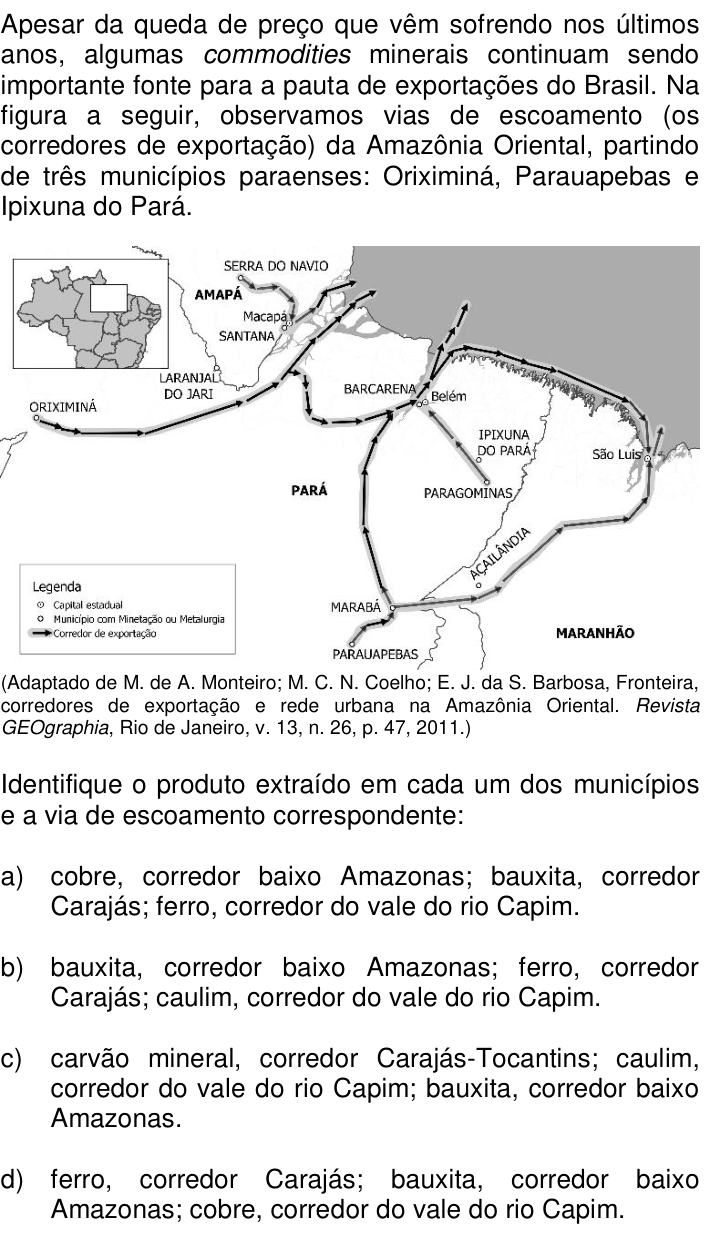 Questão 67 no caderno Q da UNICAMP 2017