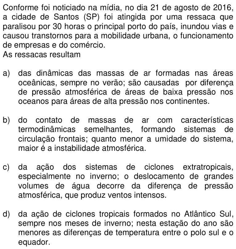 Questão 69 no caderno Q da UNICAMP 2017
