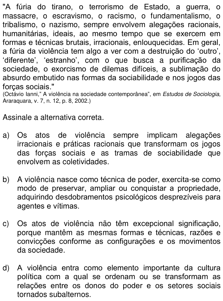 Questão 73 no caderno Q da UNICAMP 2017