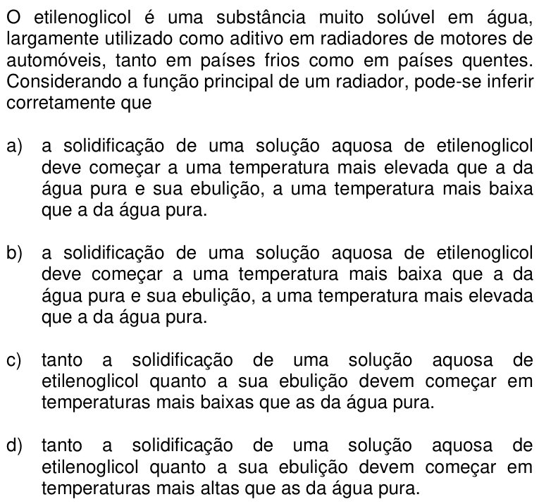 Questão 83 no caderno Q da UNICAMP 2017