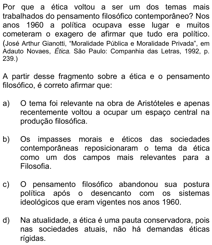Questão 57 no caderno Q da UNICAMP 2016