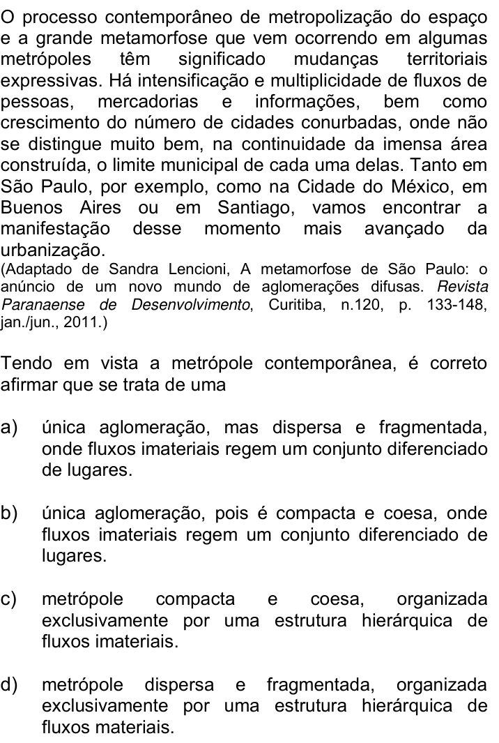 Questão 68 no caderno Q da UNICAMP 2016
