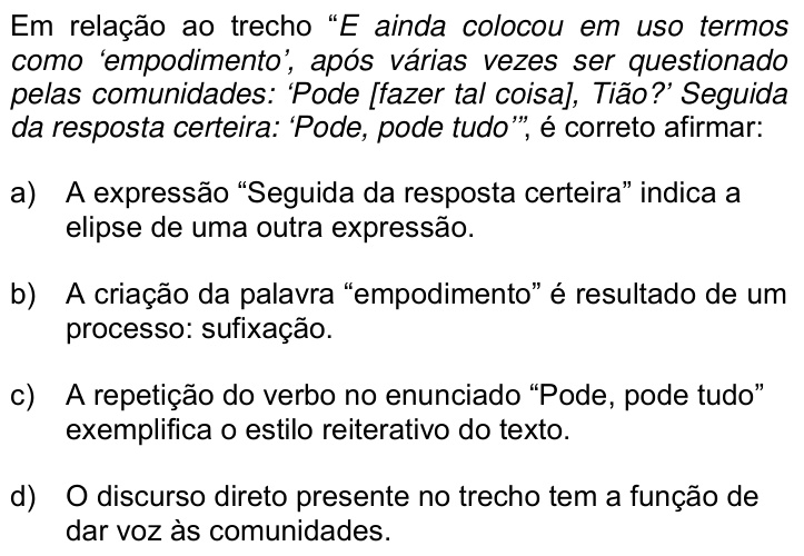 Questão 81 no caderno Q da UNICAMP 2016