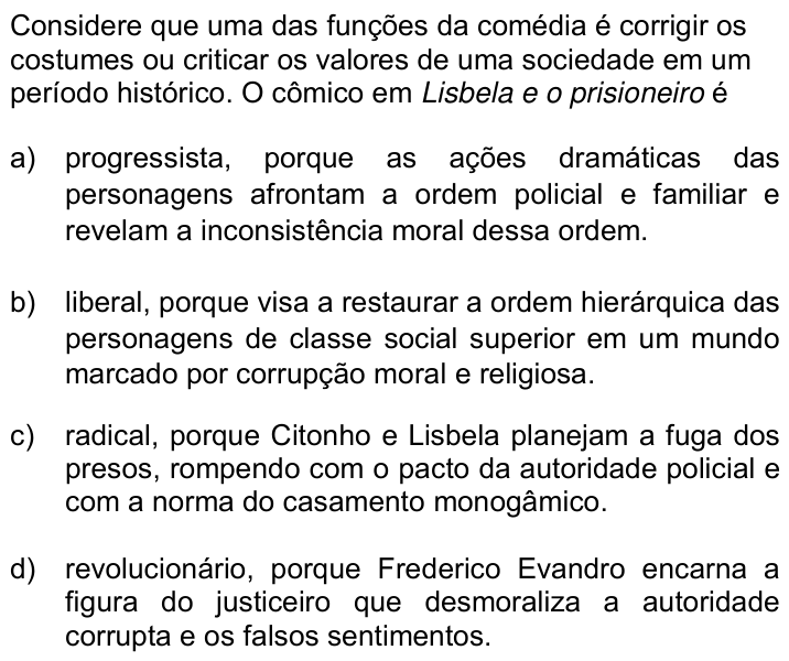 Questão 85 no caderno Q da UNICAMP 2016