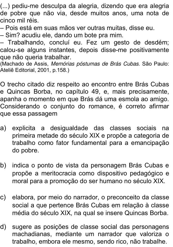 Questão 86 no caderno Q da UNICAMP 2016