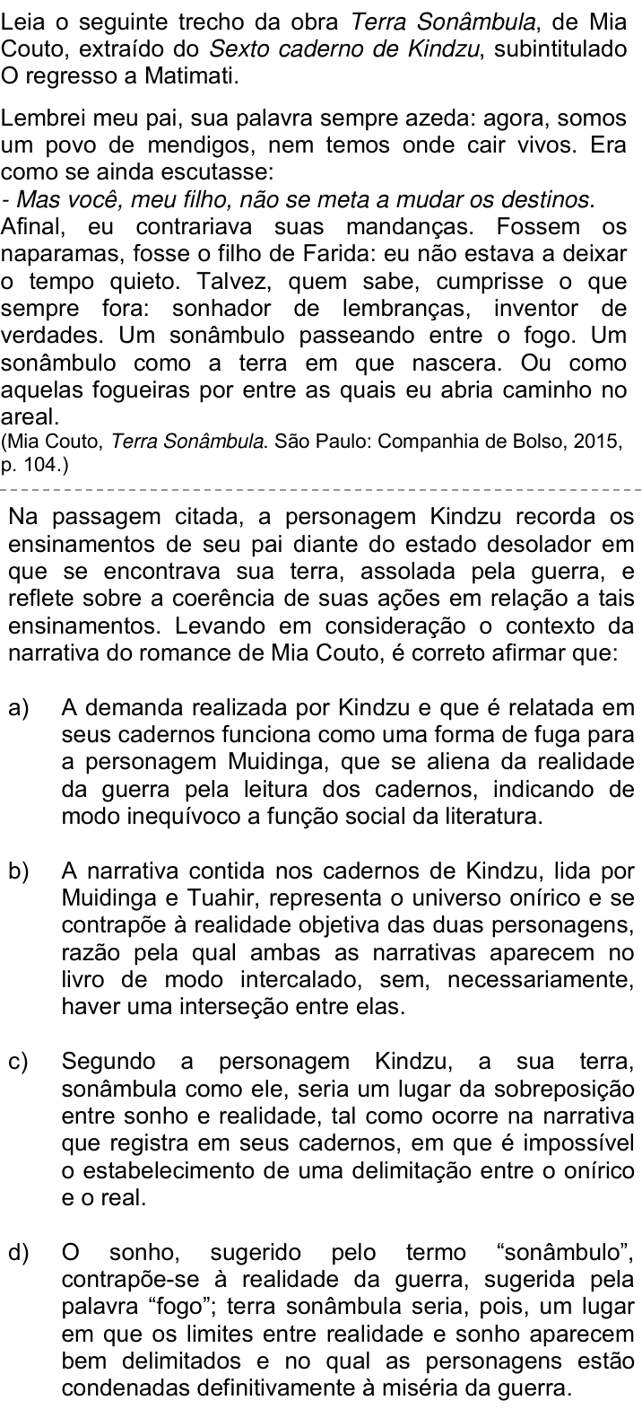 Questão 90 no caderno Q da UNICAMP 2016