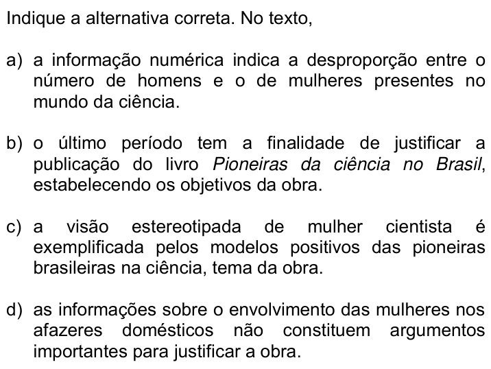 Questão 2 no caderno Q da UNICAMP 2015