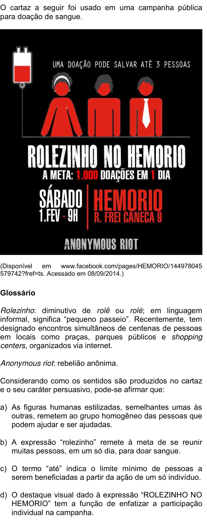 Questão 4 no caderno Q da UNICAMP 2015