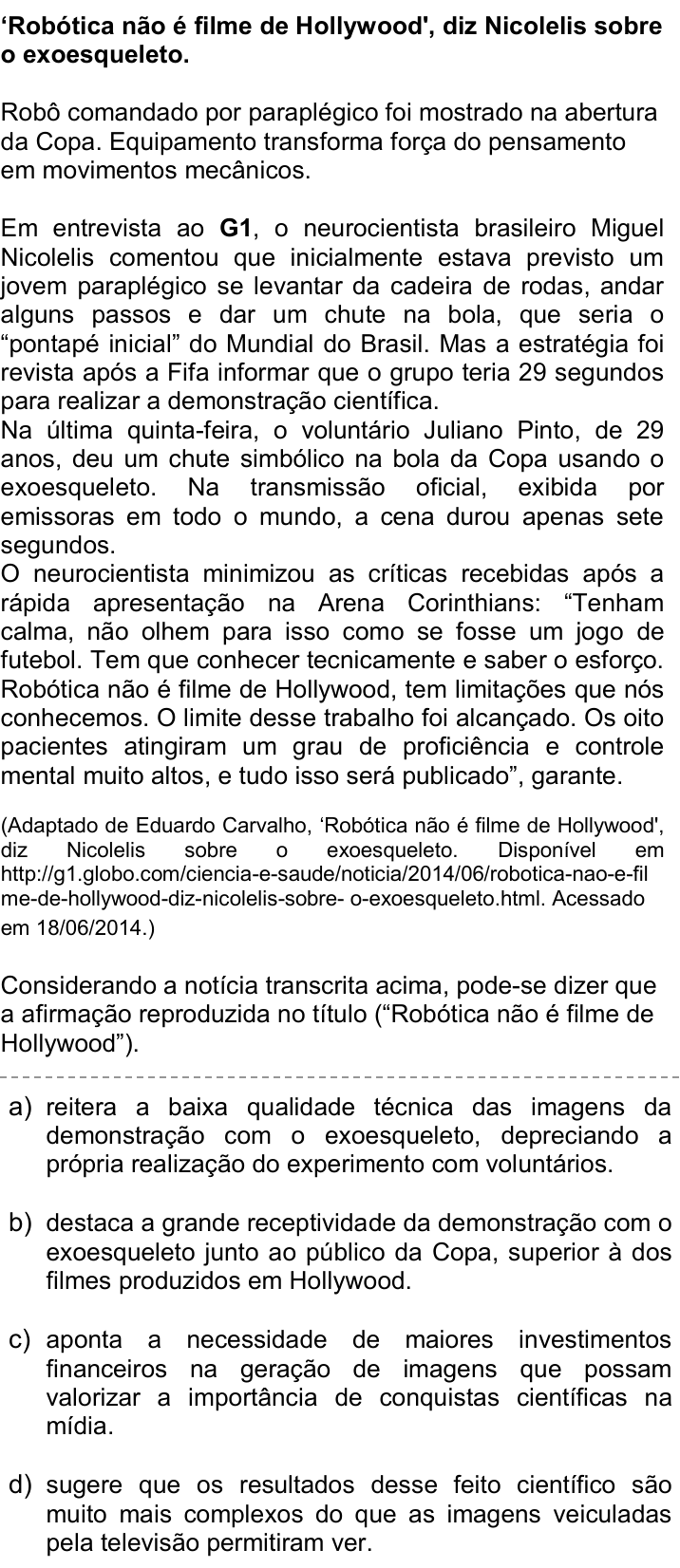 Questão 7 no caderno Q da UNICAMP 2015