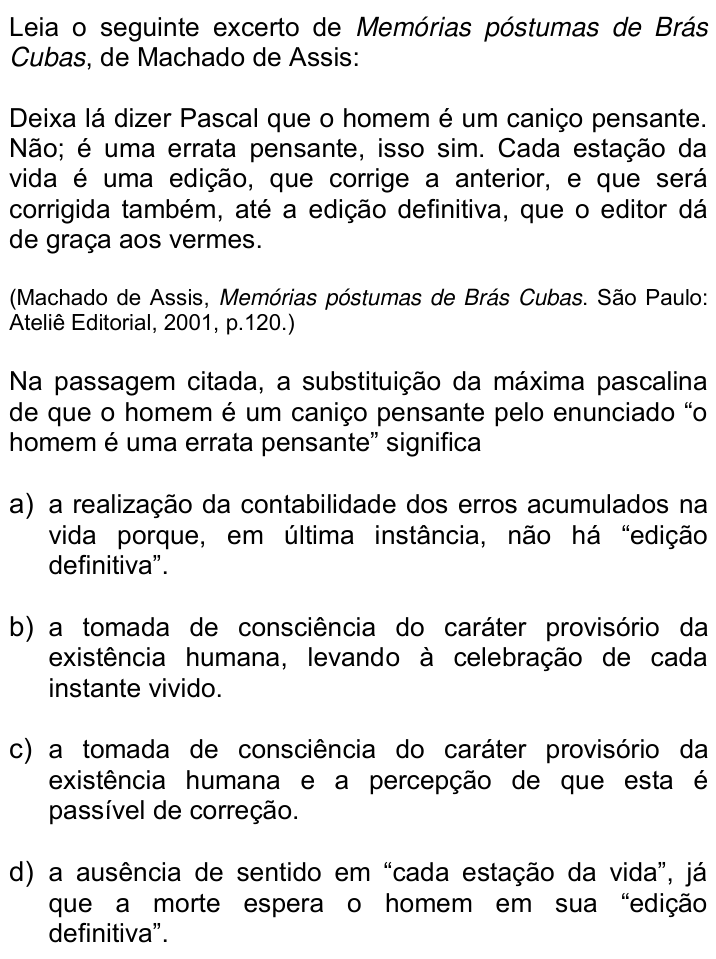 Questão 8 no caderno Q da UNICAMP 2015