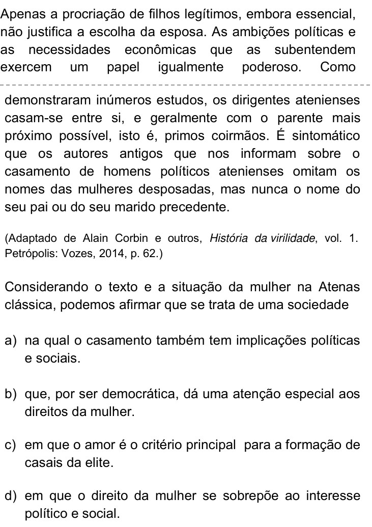 Questão 51 no caderno Q da UNICAMP 2015